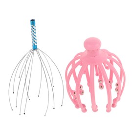 Healvian Ergonomic Scalp Massaging Tool Steel Scalp Massager Neck Massager Cl for Relaxation Circulation