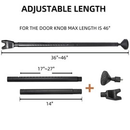 Acshio 2 Pack Door Security Bar, Heavy Duty Sliding Patio Bar, Black Stoppers Adjustable Jammer, 2-1 Barricade Security Door Lock Bar for Apartment, Home, Travel, Hotel Room