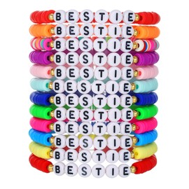 AYWFCBF Friendship Bracelets for Women, Inspirational Preppy Bracelets Stackable, Best Friend bracelet Set, Colorful Heishi Clay Beaded Bracelets for Women