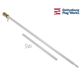 Worry Free Super Flag Set: American Flag (3x5'), Pole & Bracket, Made in USA (Flag Set w/Mourning Ribbon)