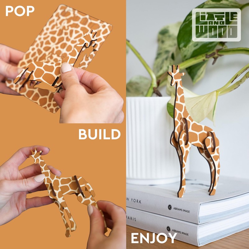 Little & Wood: Woodlet: Medium - Moose - Brown, 3D