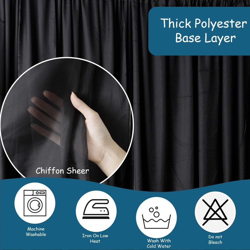 Two Layers Backdrop Made with One Piece Chiffon Tulle &