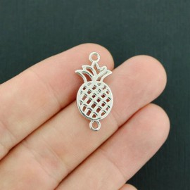 Unbranded 5 Pineapple Connector Charms Silver Tone 2 Sided Open Design - SC7531