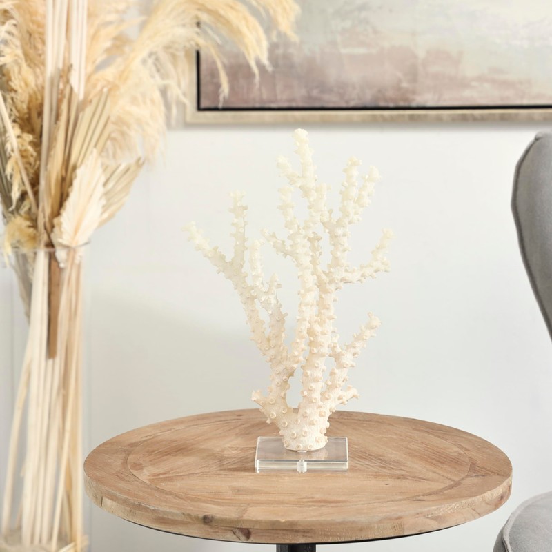 Deco 79 Polystone Coral Decorative Sculpture Home Decor Statue with