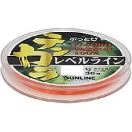 Sunline Fluorocarbon Line, Buttobi Tenkara Level, 98.4 ft (30 m), No. 3.5, Orange
