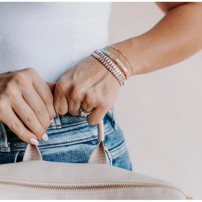 KELITCH Tila Pearl Bracelet Colourful Stretch Bracelet Stackable Friendship Bangle