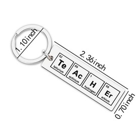 Chemistry Teacher Gifts for Men Women Creative Science Teacher Keychain Thank You Teacher Appreciation Gift Funny Periodic Table of Elements Key Chains for Teachers Graduation Retirement Gift