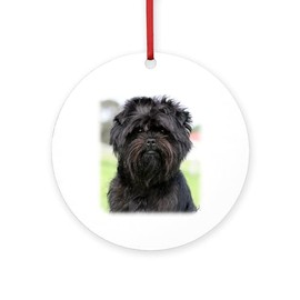 CafePress Affenpinscher 9Y516D 049 Round 4" MDF Holiday Ornament