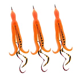 Deep Range Octopus Bait UV Soft Lures with Needles Set of 3 Tie Lava (Set of 3)