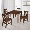 eHemco Solid Hard Wood Kids Table and Chair Set (4