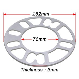 GAsupply - Espaciadores universales de rueda de 3 mm, 4 adaptadores universales para la mayoría de ruedas de 4 y 5 lengüetas PCD de 98 a 120 mm