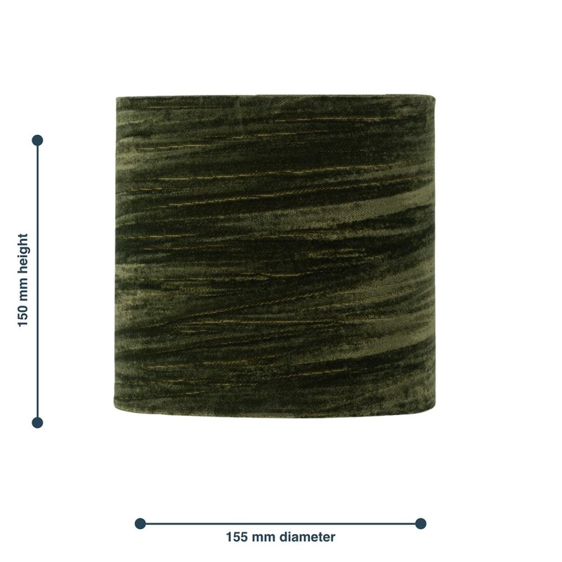 firstchoicelighting Set of 2 Green Crushed Velvet Table Lamp Shades,