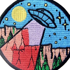 UFO in The Wild Explore Outdoor Patch Embroidered Applique Iron On Sew On Emblem
