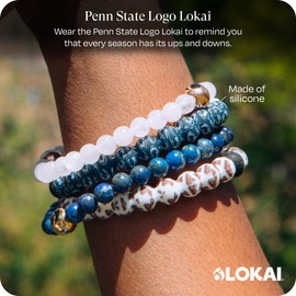 Lokai Collegiate Silicone Beaded Bracelet for Women & Men, Penn State University - Large, 7 Inch Circumference - Silicone Jewelry Fashion Bracelet Slides-On for Comfortable Fit