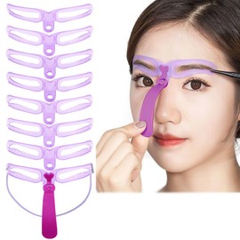 Moeagel Eyebrow Template, Set of 8 Types of Eyebrow Shapes, Women's, Eyebrow Template, Eyebrow Shape, 2 Types of Use, With Strap, Eyebrow Guide, Eyebrow Shape, Template, Easy to Draw Eyebrows, Eyebrow