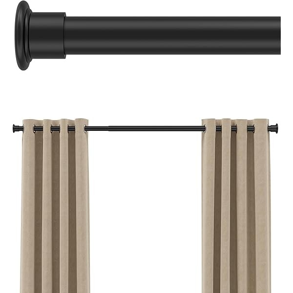Tension Curtain Rod by EZFurni,42-123 Inches,Heavy Duty Tension Rods for