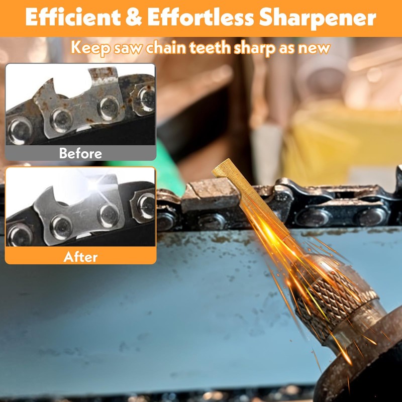 Quilax 24 Chainsaw Sharpening Bits,3 Sizes Titanium Plated High Hardness