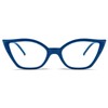Kodilin Lesebrille für Damen, Anti-Licht, blaues Katzenauge, PC-Brille mit Federscharnier,