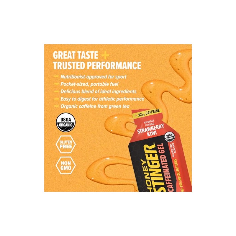 Honey Stinger Kiwi Strawberry Gel with Caffeine, 850 g