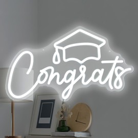 Congrats Grad Neon Sign Congrats Neon Lights Signs for Backdrop Graduation Party Wall Decor Dimmable Congratulations Neon Sign Celebration Grad Neon Wall Sign Gifts