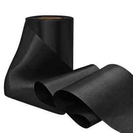 GTYBOVA Black Satin Ribbon 4 Inch x 25Yards Wide Solid Fabric Large Silk Ribbon for Cutting Ceremony Kit Grand Opening Car Bows Sewing Craft Party Decoration Gift Wrapping
