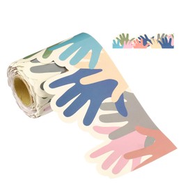 PATIKIL 3" x 32.8Ft Bulletin Board Border,Palm Scalloped Trim Strips Wall Decor for Locker Classroom Cork Poster Black Board White Chalkboard, Colorful