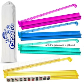 CIGOCIVI Mahjong Racks with Pushers Set of 4, Mahjong Tile Racks and Bag for American Mahjongg Accessories (Colorful)