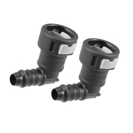 ACROPIX 2pcs Fuel Line Quick Connect 90 Degree Push-On Single Barb Adapter Connector for 12mm to 1/2 Rubber Tubing Car Parts