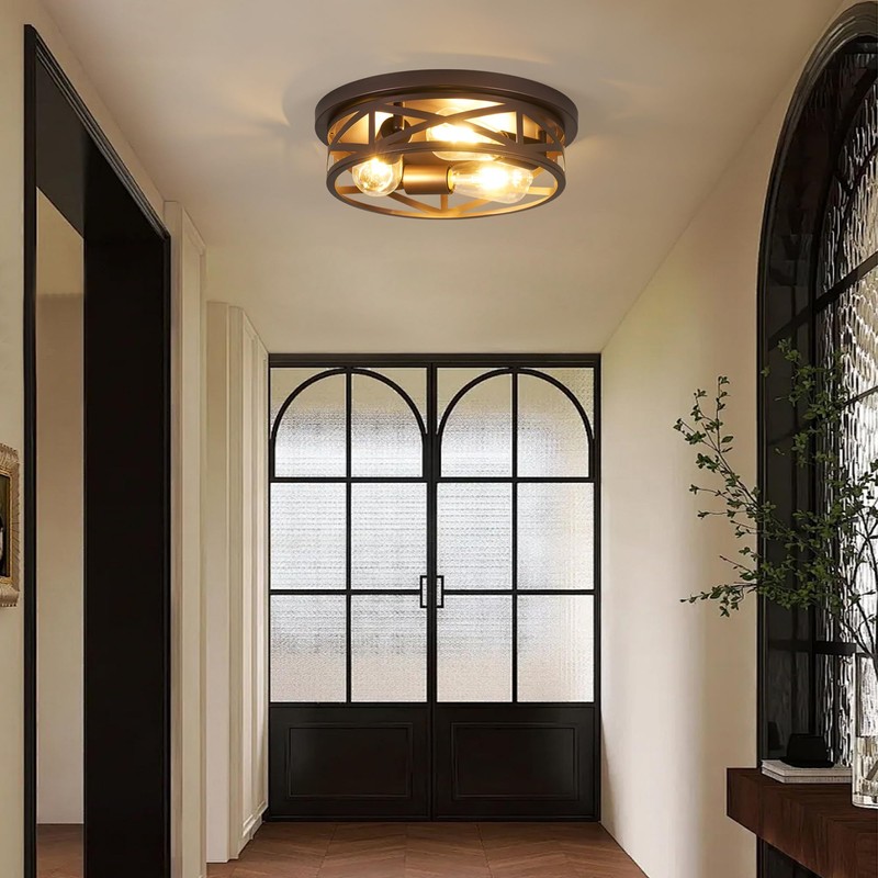 piano7797 13 inch Flush Mount Ceiling Light Fixtures,3-Light Modern Hallway
