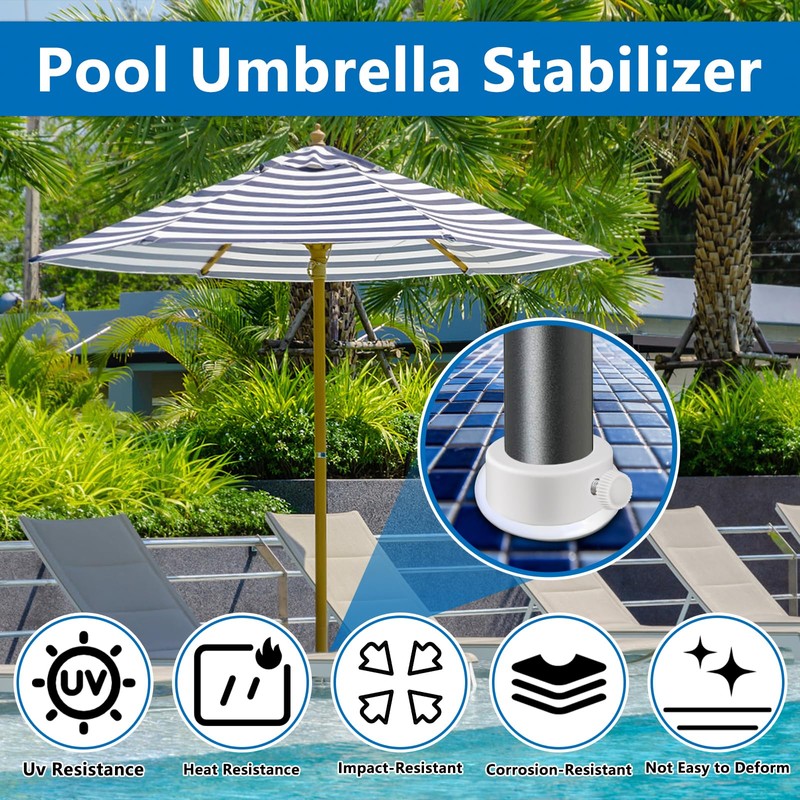 FANOVO Pool Umbrella Sleeve Stabilizer-Fits 1.5" & 1.35" Umbrella Poles,