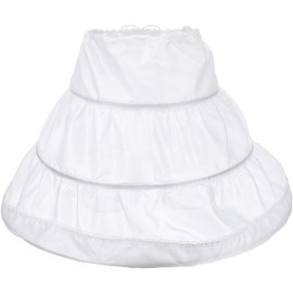 TENDYCOCO Girls Petticoat - Half Flower Girl Hoop Skirt Kids Tutu Underskirt For Girls, White, Medium