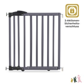 Geuther 2714 Swivelling Clamp Door Safety Gate Fit: 68 cm - 102 cm Door Grille Assembly No Drilling Safety Lock Barrier-Free Opening in Two Directions Grey