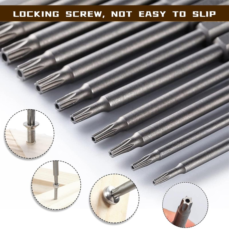 11-Piece 100 mm Torx Screwdriver Bit Set – Magnetic Star