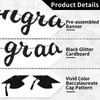 Congrats Grad Banner Decorations - Hanging Glitter Graduation Banner with
