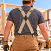 Heavy Duty X-Back Suspenders for Men – Adjustable 4-Hook Elastic