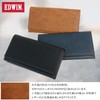 Edwin Retro Synthetic Leather Long Wallet, Embossed Logo, Synthetic Leather,