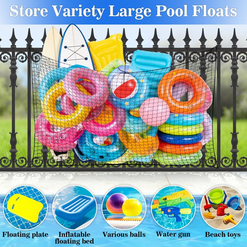 Extra Large Pool Float Storage Bag,79×47 in Hanging Pool Toy