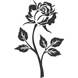 Barking Sand Designs Rose Flower - Die Cut Vinyl Window Decal/Sticker for Car/Truck (Black)
