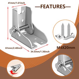 Mikqky Pack of 4 Folding Hinge Table Legs, 90°-180° Foldable Table Leg Hinge, Table Leg Folding Brackets, Steel Folding Hinge Hardware, 67 x 60 x 53 mm, Load Capacity 80 kg (2 Left and 2 Right)