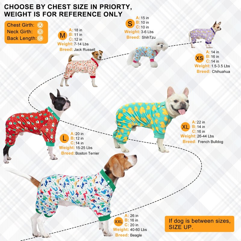 BEAUTYZOO Dog Pajamas Large Sized Dog, Summer Doggie Pajamas for