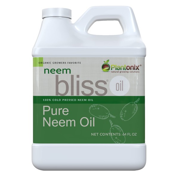 Neem Bliss - Pure Neem Oil for Plants - Organic Neem Oil Spray for Plants, 100% Cold Pressed Neem Oil - OMRI Listed Pure Neem Oil - All-Natural Neem Oil Concentrate Leaf Polish for Plants (64 Fl Oz)
