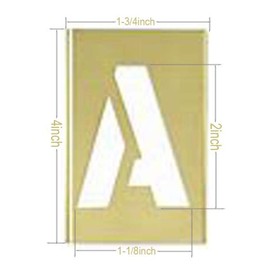 Deezio Brass Stencils Letters and Numbers 2 Inch Interlocking Letter Stencils - 46 Piece Set