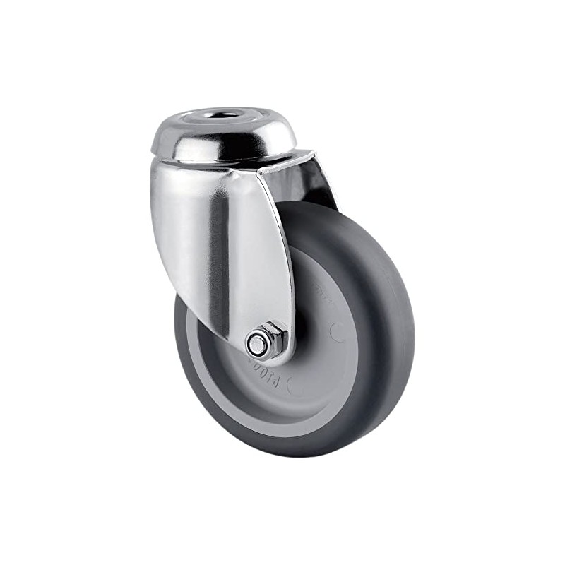 Tente Swivel Castor with Back Hole 75 mm Agila Rustproof
