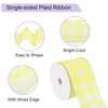 MECCANIXITY Lemon Yellow Checkered Ribbon,2.5 Inch x 10 Yards Wired