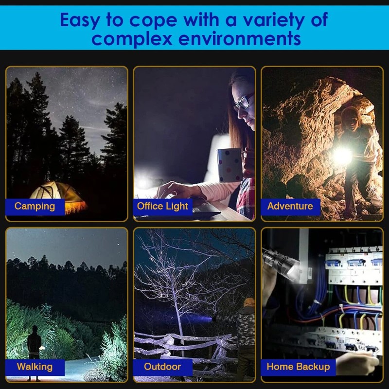 X.store 900000LM Powerful LED Flashlight Rechargeable Super Bright Work Tactical