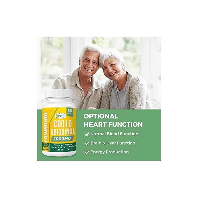 1000mg Liposomal CoQ10 Softgels Better Absorption CoQ10 Ubiquinol Supplement Heart