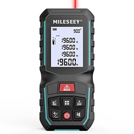 Laser Measure, MiLESEEY 196ft Laser Tape Measure with Angle Sensor, Record 50 Values, Â±1/16 inch Accuracy, Robust Durable Handheld Laser Measurement Tool, Area,Volume,Pythagoras Ranging