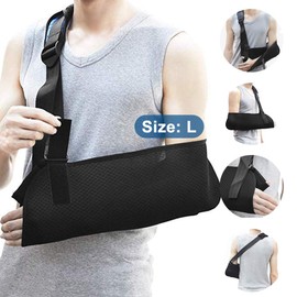 VDSOW Arm Sling - Breathable Shoulder Immobiliser Bandage for Men and Women, Adjustable Mesh Arm Sling Shoulder for Broken Arm, Elbow, Wrist Fractures and Dislocation - Black