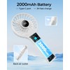 Portable Handheld Fan, 2000mah Rechargeable Battery, 5 Speed Wind, Led