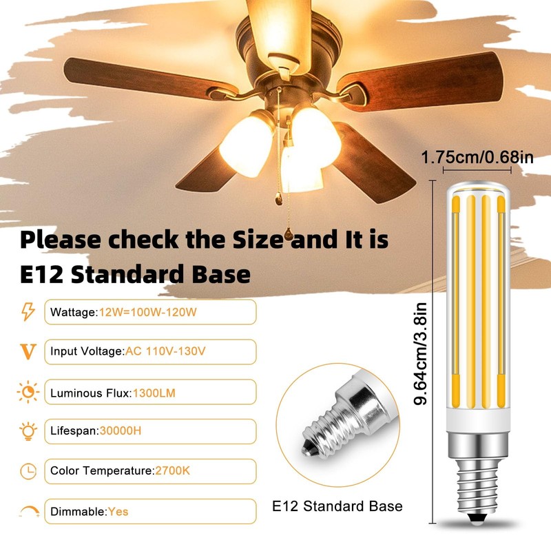 Megereet Updated Dimmable E12 LED Bulbs 100W 120W Incandescent Bulb